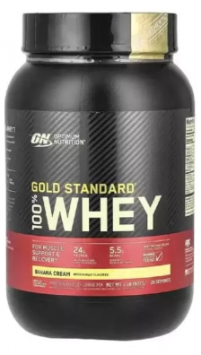 Whey 100% Gold Standard, Sabor Banana, 907g, Optimum Nutrition