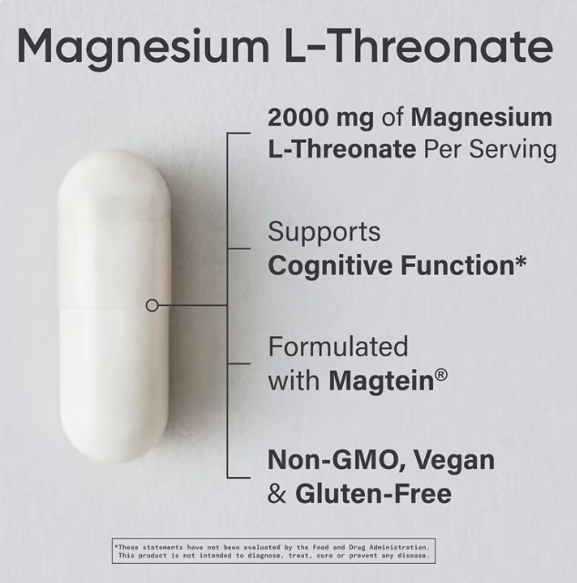 Magtein Magnésio L-Treonato 2000mg, 180 Cápsulas, Sports Research