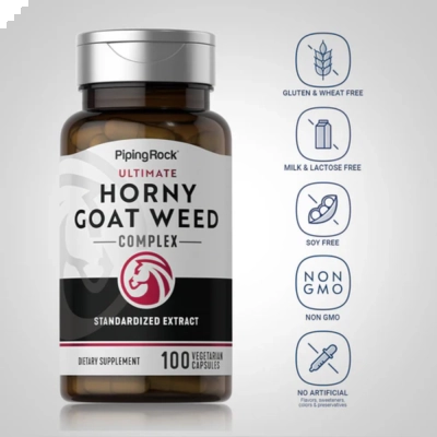 Ultimate Horny Goat Weed Complex, 100 Cápsulas, Piping Rock