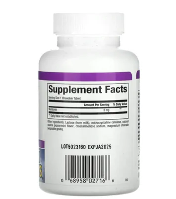 Melatonina 3mg, 180 Cápsulas Mastigáveis, Natural Factors