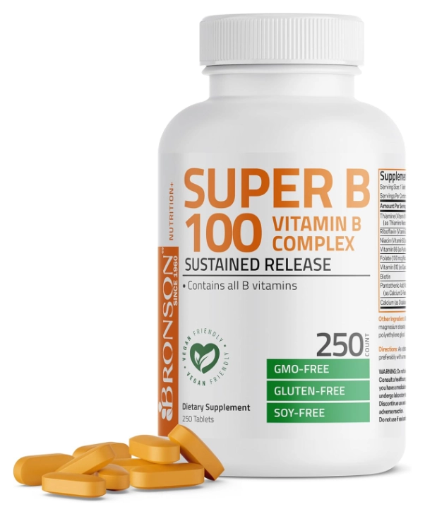 Super B100, Complexo B, 250 Comprimidos, Bronson