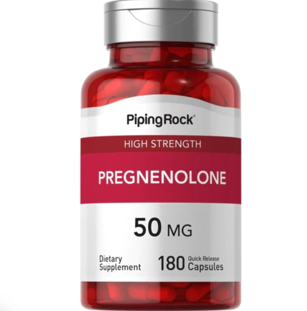 Pregnenolone 50mg, 180 Cápsulas de Rápida Absorção, Pipingrock