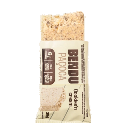 Paçoca, Display com 24 unidades da Paçoca com Whey, Sem Açúcar, Sabores, Bendu