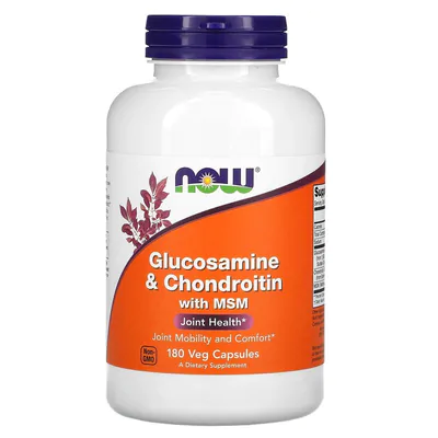 Glucosamina e Condroitina com MSM, 180 comprimidos, Now