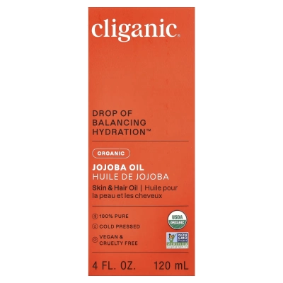 Óleo de Jojoba Orgânico 100% Puro, 120ml, Cliganic