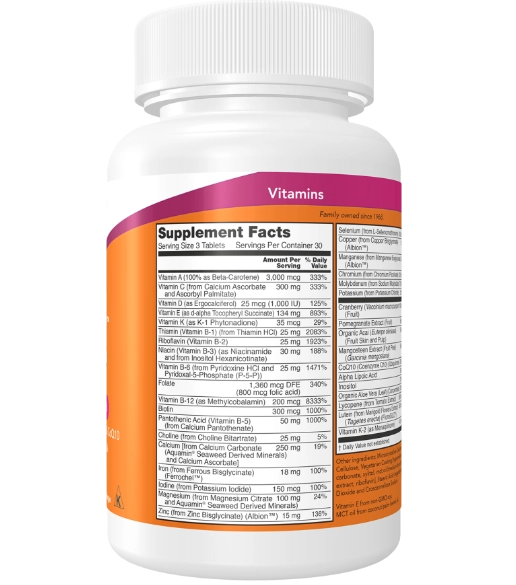 EVE, Multivitamínico para as mulheres, 180 Tablets, Now