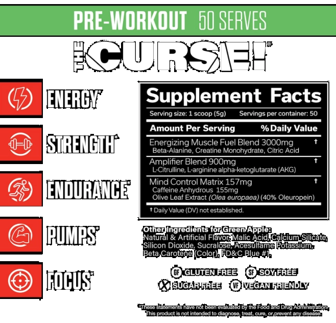 Pré-treino The Curse! 250g Sabor Fruit Punch, JNX Sports