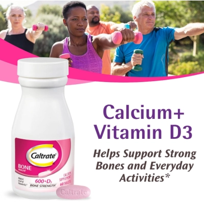 Bone Health, Suplemento de Cálcio e Vitamina D, 200 Comprimidos, Caltrate