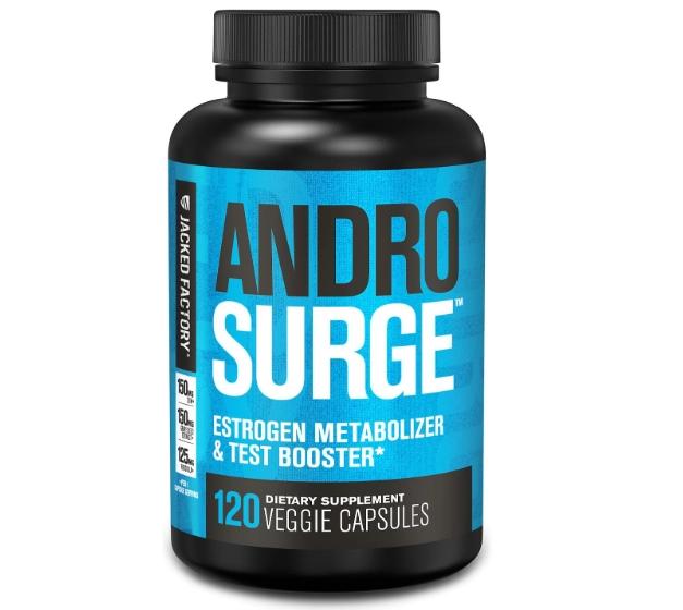 Androsurge Estrogen Blocker for Men, Construtor Natural de Músculos, Com DIM e LongJack, 120 Cápsulas, Jacked Factory