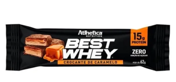 Barra Best Whey Bar, Sabores, 3 Unidades 62g Cada, Atlhetica Nutrition