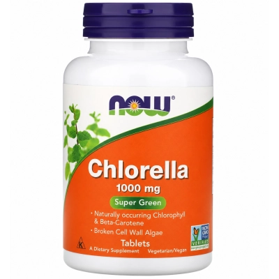 Chlorella 1000mg, Comprimidos Opções, Now