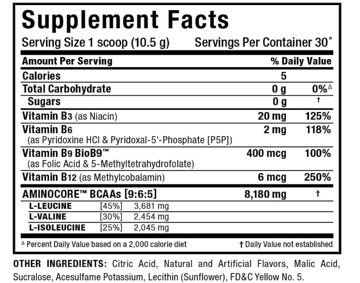 Aminocore BCAA, 315g Sabor Abacaxi e Manga, AllMax