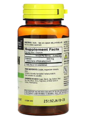 Valeriana, 500mg, 60 cápsulas, Mason Natural