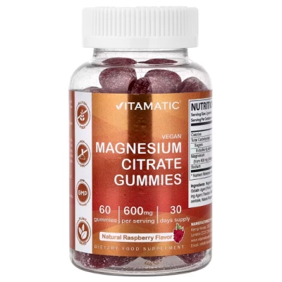 Citrato de Magnésio, 60 Gomas Sabor Framboesa, Vitamatic