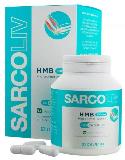 Sarcoliv HMB, 500mg,  60 Cápsulas, Divina Pharma