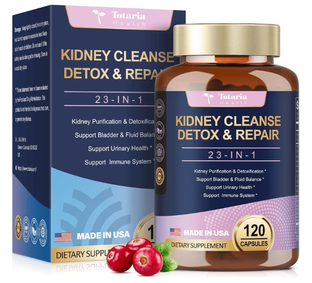 Kidney Cleanse Detox Repair, Desintoxicação de Rins e Fígado, 120 Capsulas, Totaria Health
