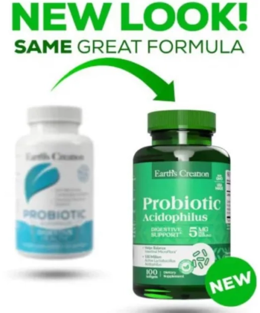 Probiótico Acidophilus, 100 Softgels, Earth's Creation