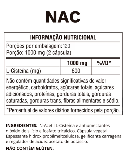 NAC N-acetilcisteína 500mg, 120 cápsulas, Ocean Drop