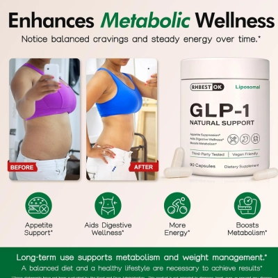 GLP-1 Suporte, 16 em 1, 90 Cápsulas, KZUO