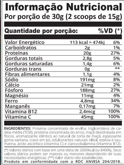 Healthy Vegan Protein, 454g Sabor Torta de Maçã, The One Supps