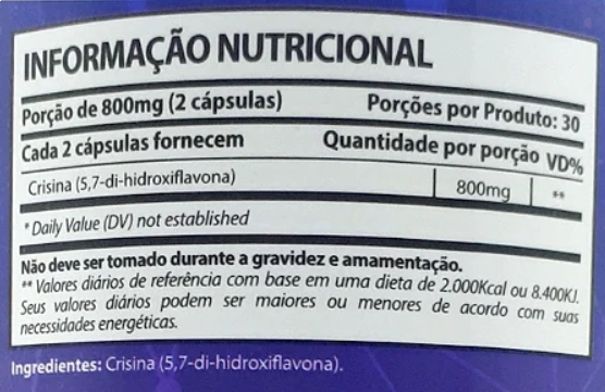 Crisina, 800mg, 60 Cápsulas, Sunfood