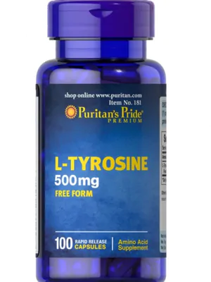 L-Tirosina, 500mg, 100 Cápsulas, Puritan's Pride