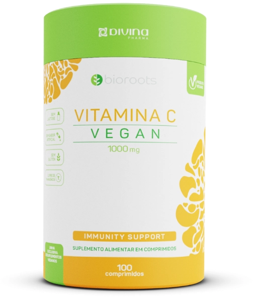 Vitamina C Vegan, 1000mg, 100 comprimidos, Bioroots