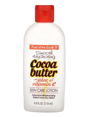 Loção para Cuidados com a Pele, Manteiga de Cacau com Aloe e Vitamina E, 118ml, Fruit of the Earth