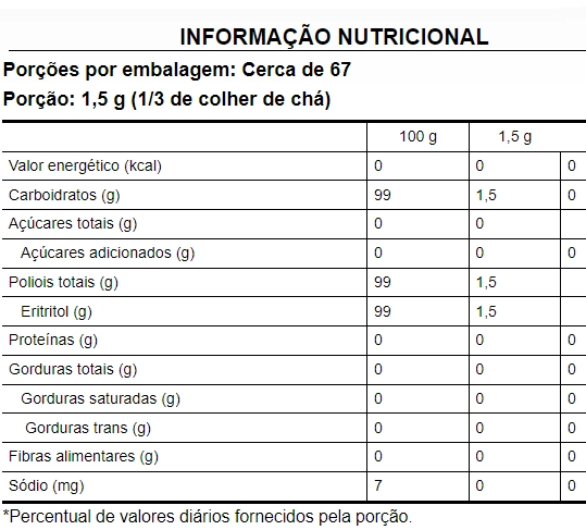Zero, Adoçante Natural de alta Potência, 100g, PuraVida