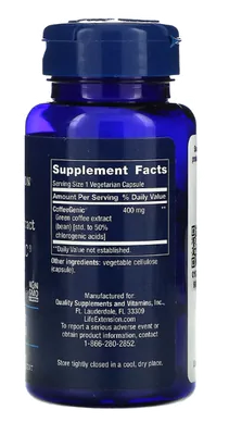 CoffeeGenic, Extrato de Café Verde, 400 mg, 90 Cápsulas, Life Extension