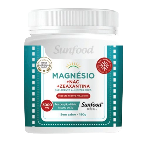 Magnésio + Nac + Zeaxantina, 180g, Sunfood