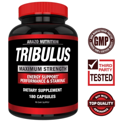 Tribulus Terrestris 1500mg, Extrato em Pó, 180 Cápsulas, Arazo Nutrition
