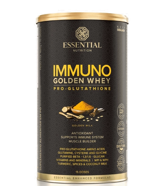 Immuno Golden Milk, Whey Protein Hidrolisado e Isolado, 480g, Essential Nutrition
