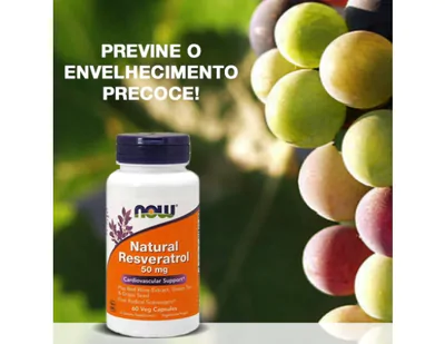 Resveratrol 50mg Now 60 cápsulas