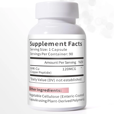 GHK-Cu, Suplemento de Peptídeo de Cobre, 120mcg, 90 Cápsulas, Qubit