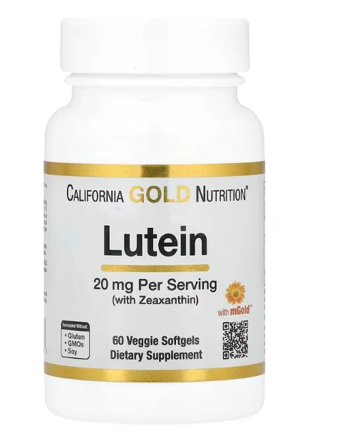 Luteina com Zeaxantina, 20mg, 60 Cápsulas, California Gold Nutrition