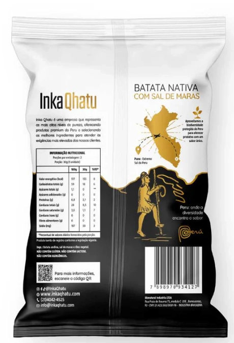 Chips de Batata Nativa com Sal de Maras, 50g, Inka Qhatu