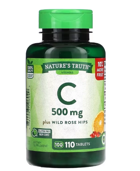 Vitamina C 500mg com Rosa Selvagem, 110 Comprimidos, Nature's Truth
