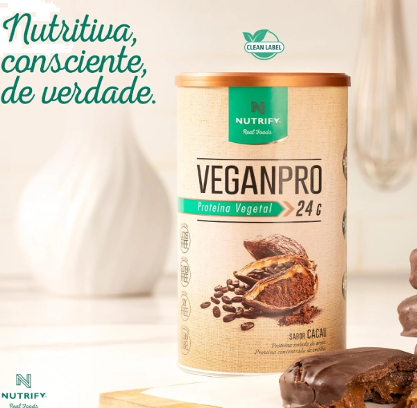 Vegan Pro, Sabores, 450g, Nutrify - Foundue de Chocolate com Morango