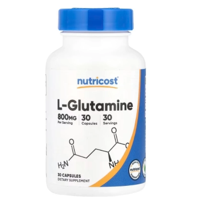 L-Glutamina 800mg, 30 Cápsulas, Nutricost