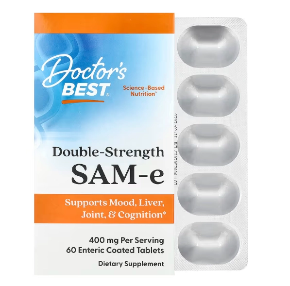 SAMe Dosagem Dupla 400mg, 60 Comprimidos com Revestimento Entérico, Doctor's Best