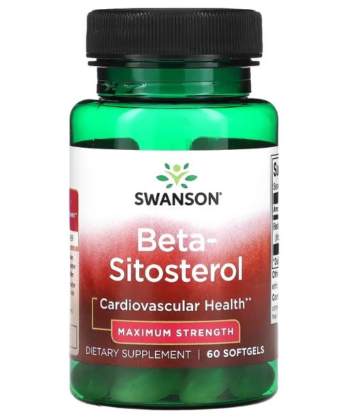Beta-Sitosterol 160mg Força Máxima, 60 Cápsulas, Swanson