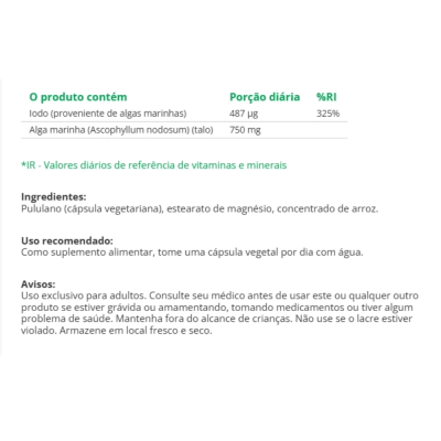 Scottish Kelp, Alga Marinha Escocesa, 750mg, 30 Cápsulas, Swanson