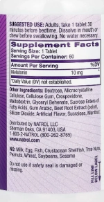 Melatonina, 10mg, Maximum Strengt Fast Dissolve, 60 comprimidos Sublingual, Natrol