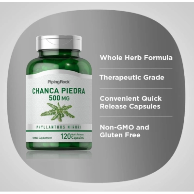 Chanca Piedra 500mg, 120 Cápsulas, PipingRock