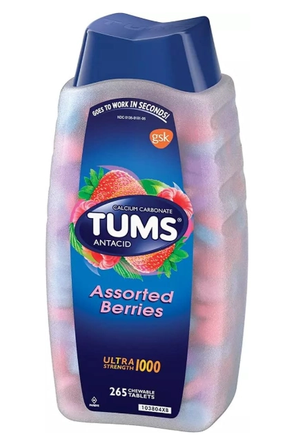 Tums Antiácido Ultra Strength ,  265 Comprimidos Mastigáveis Sabor Frutas Vermelhas, Versão Original