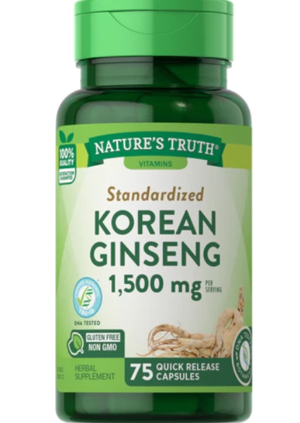 Ginseng coreano, 1500mg, 75 cápsulas de liberação rápida,  Nature's Truth