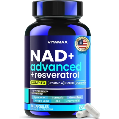 Liposomal NAD+ Supplement Extra Strength, 300mg, 60 Cápsulas, Vitamax
