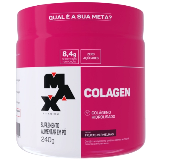 Collagen, Sabor Frutas Vermelhas, 240g, Max Titanium