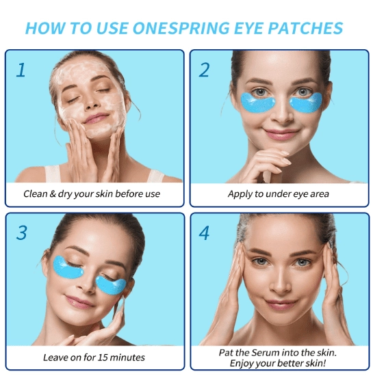 Gel Para Olhos Inchados e Reduz Rugas, com Retinol e Colágeno, 24 Pares de Almofadas Adesivas, Onespring